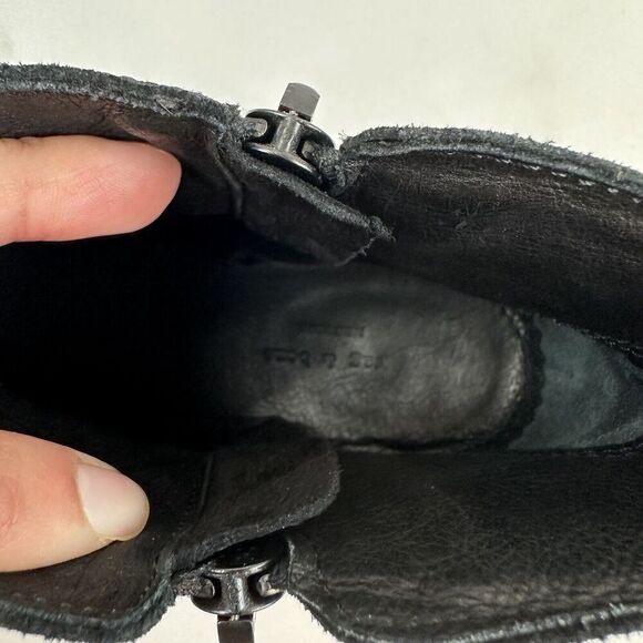 RAG & BONE NEW YORK Margot Black Leather Heeled Side Zip Ankle Booties 7.5/37.5 - Picture 11 of 13